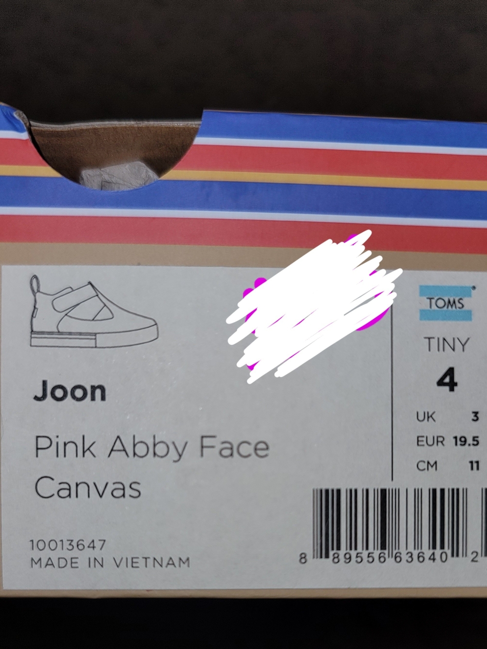 TOMS Joon Pink Abby Face Canvas Slip-On (Tiny 4)